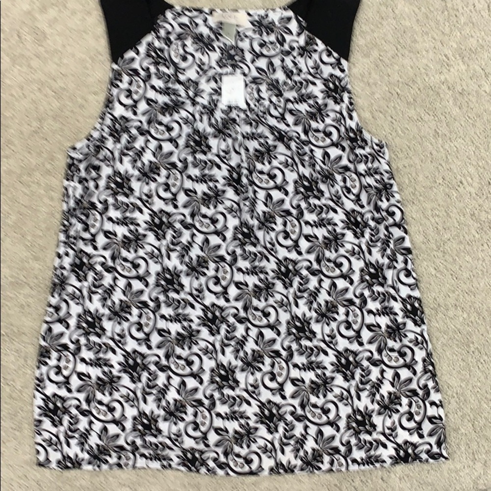 Loft NWT black patterned camisole.  Size Medium.